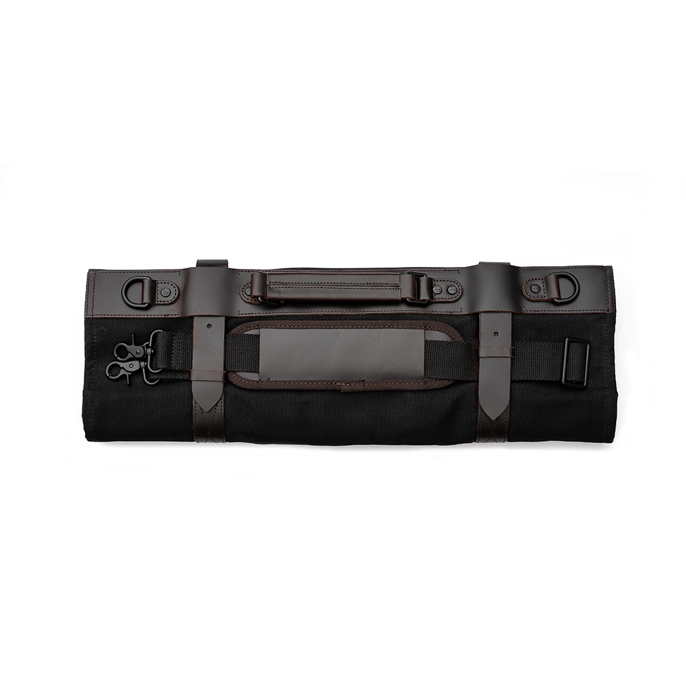 Heavy Duty Waxed Canvas Leather Knife Roll