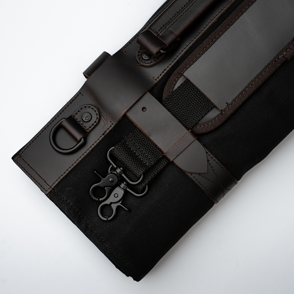 Heavy Duty Waxed Canvas Leather Knife Roll