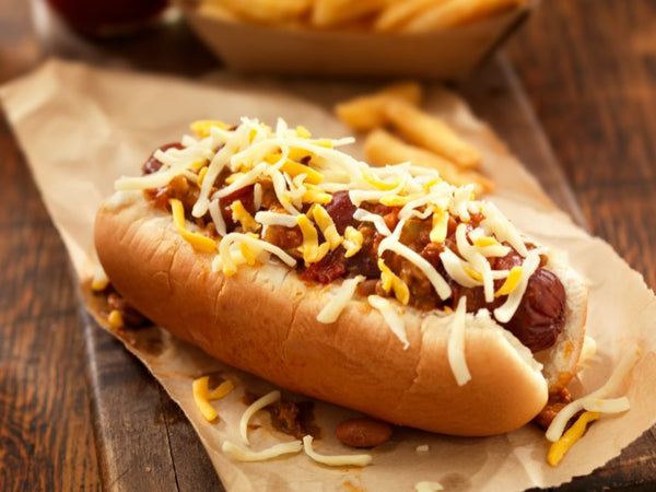 Bacon Wrapped Chili Cheese Dogs