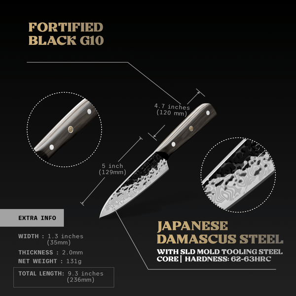 Onyx II Damascus Steel Petty Knife - TheCookingGuild