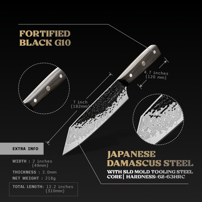 Onyx II Damascus Steel Bunka - TheCookingGuild
