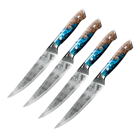 Nomad Damascus Steak Knife Set