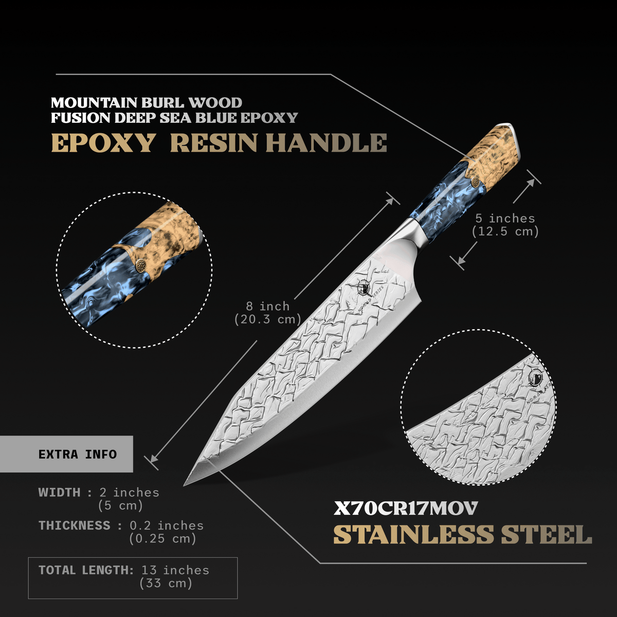 Nomad Series 8" Chef Knife - TheCookingGuild