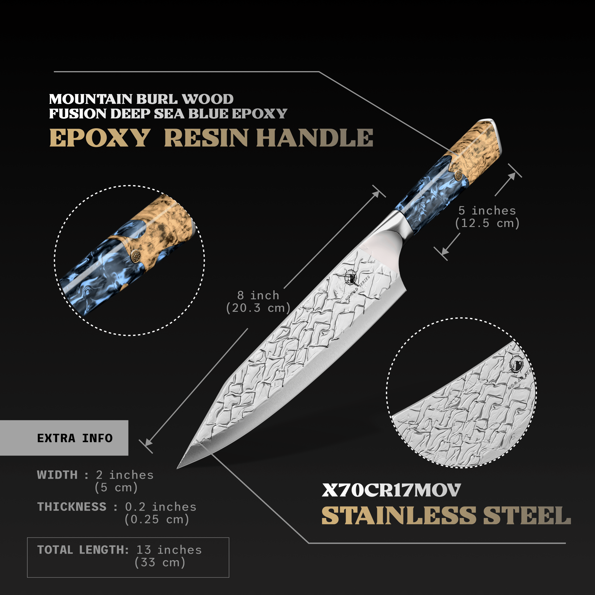 Nomad Series 8" Chef Knife - TheCookingGuild