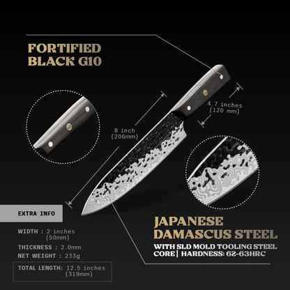 ONYX II Damascus Steel 8" Chef Knife - TheCookingGuild