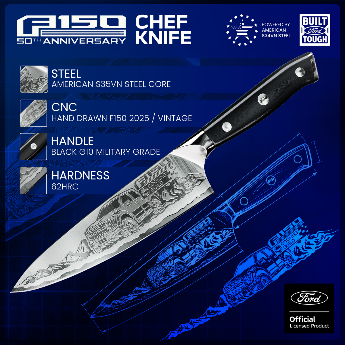 8" Ford 50th Anniversary F-150 Chef Knife