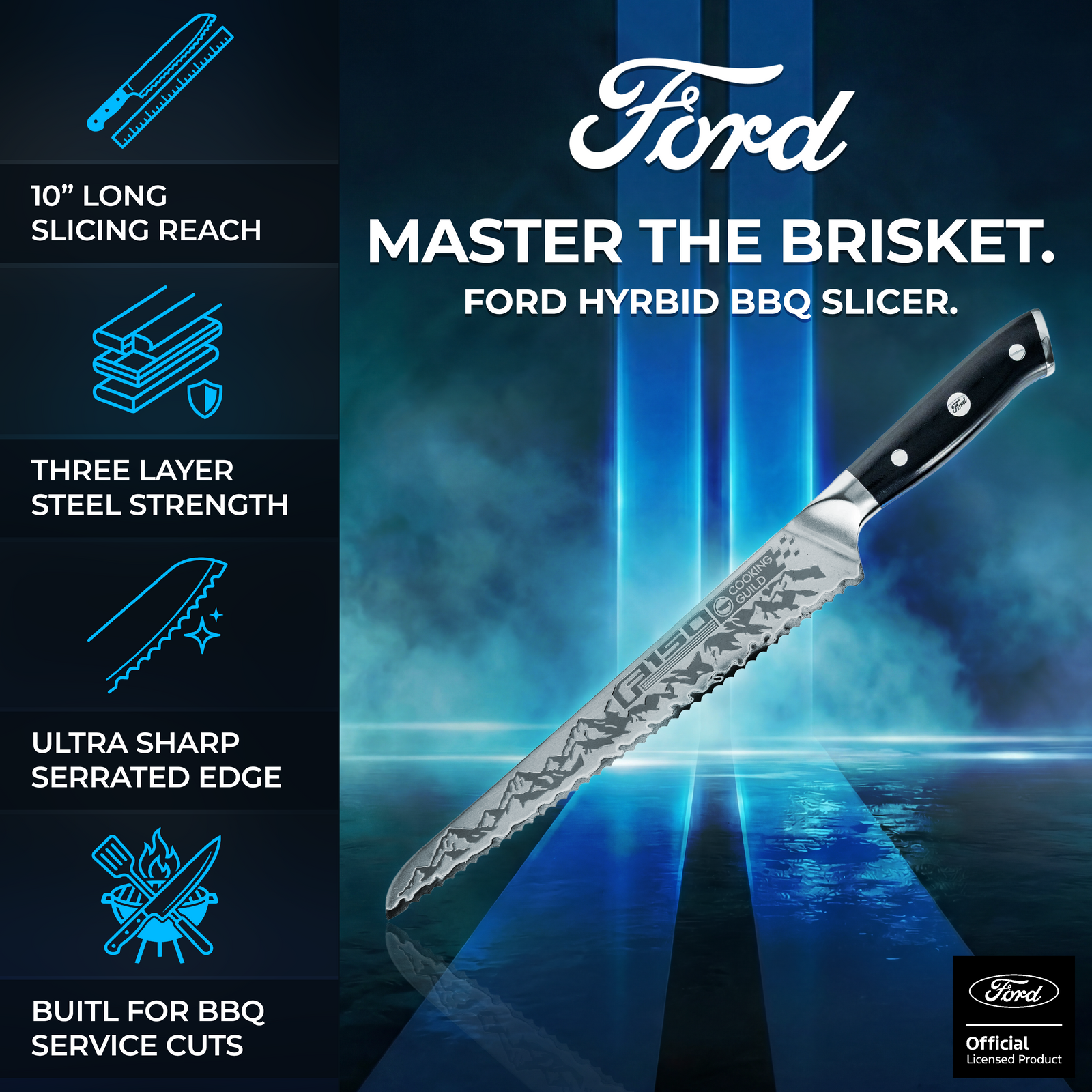 10" Ford 50th Anniversary F-150 Serrated Knife