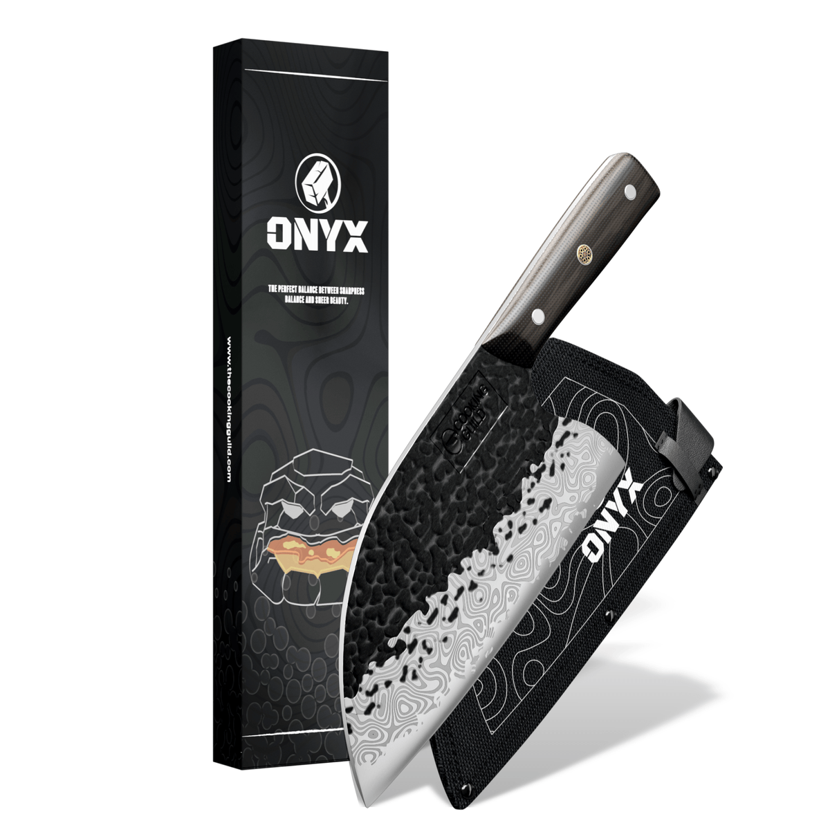 ONYX II Damascus Serbian Cleaver - TheCookingGuild