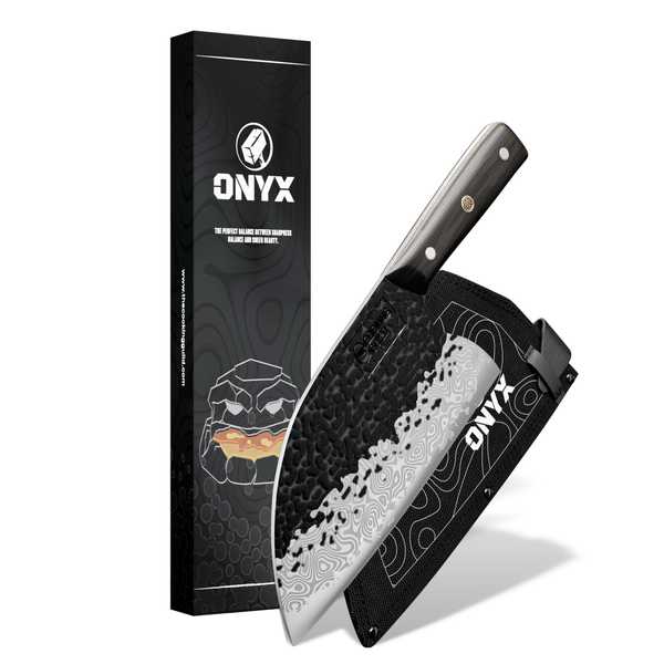 ONYX II Damascus Serbian Cleaver - TheCookingGuild