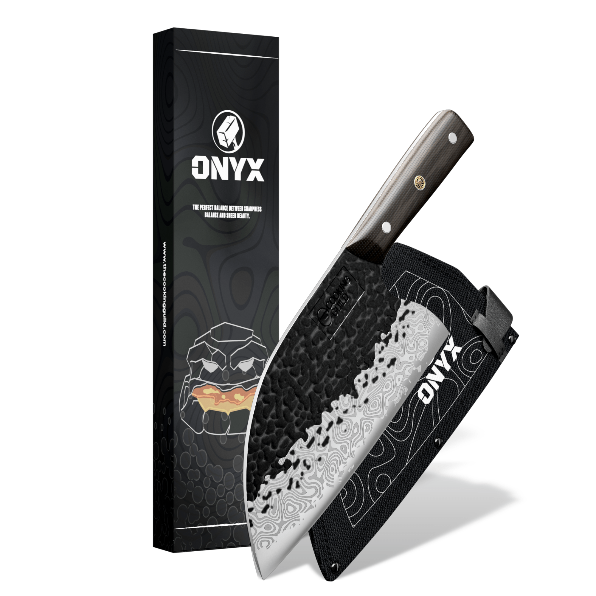 ONYX II Damascus Serbian Cleaver - TheCookingGuild