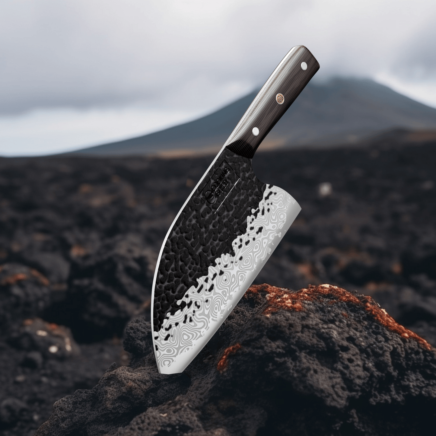 ONYX II Damascus Serbian Cleaver