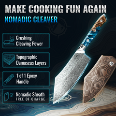 Nomad Damascus 8" Cleaver