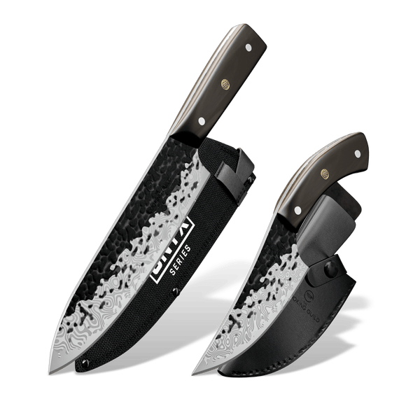 ONYX Series Essential Damascus Steel Knife Set - TheCookingGuild