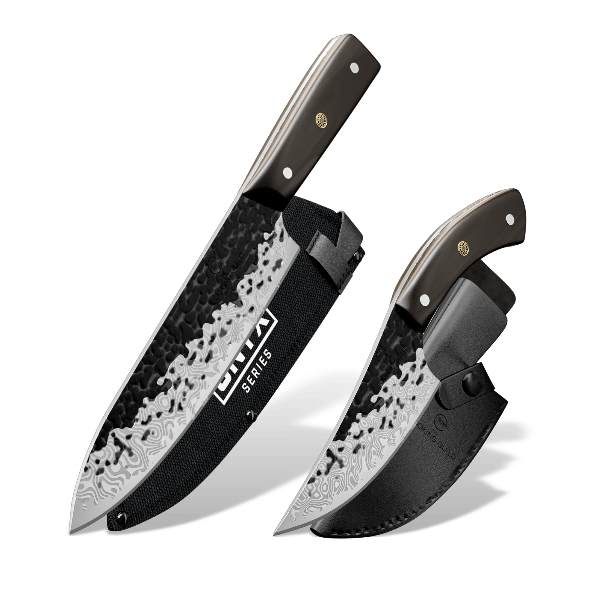 ONYX Series Essential Damascus Steel Knife Set - TheCookingGuild