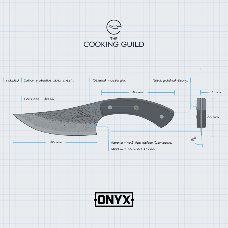 ONYX Series Essential Damascus Steel Knife Set - TheCookingGuild