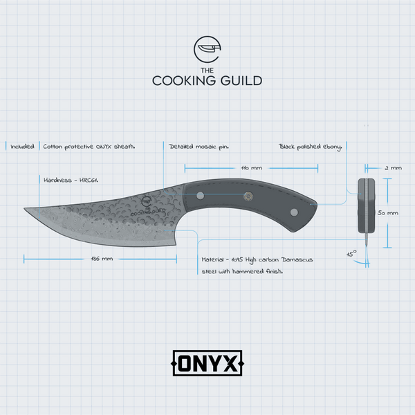 ONYX Series Essential Damascus Steel Knife Set - TheCookingGuild