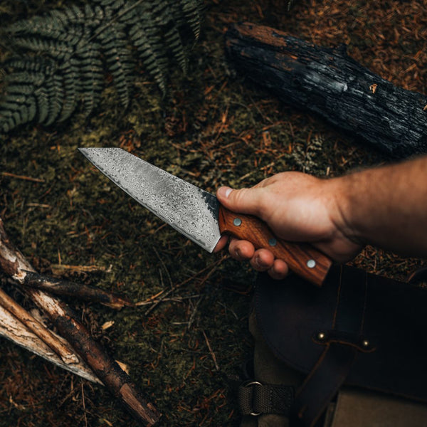 Guild 6th Bushcraft Damascus Bunka