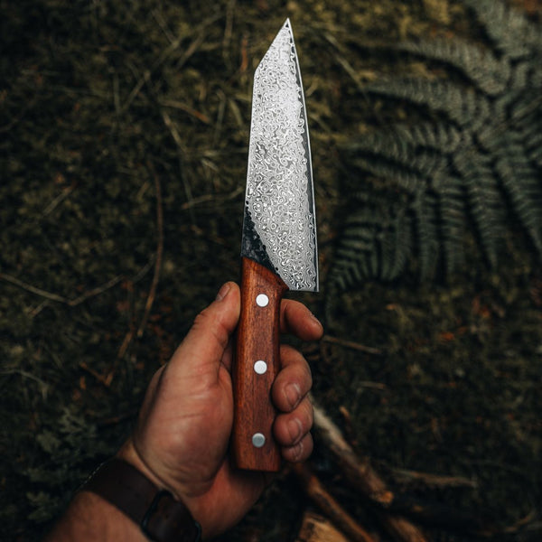 Guild 6th Bushcraft Damascus Bunka