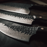 ONYX Series Essential Damascus Steel Knife Set - TheCookingGuild