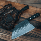ONYX II Damascus Serbian Cleaver - TheCookingGuild
