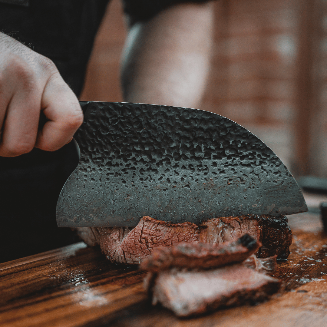 ONYX II Damascus Serbian Cleaver - TheCookingGuild
