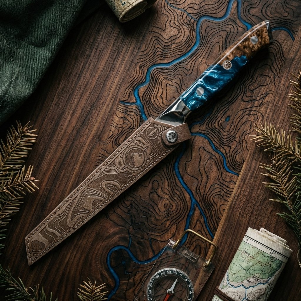 Nomad Damascus 10" Serrated Slicer