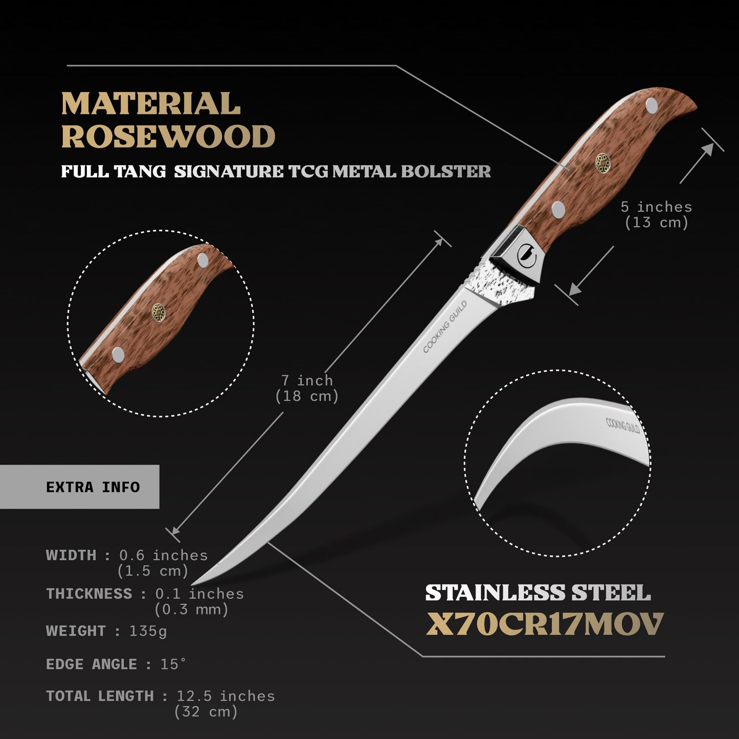 7" Grizzly Fillet | Forged Japanese San Mai