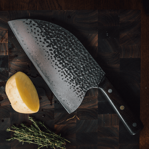 ONYX II Damascus Serbian Cleaver - TheCookingGuild