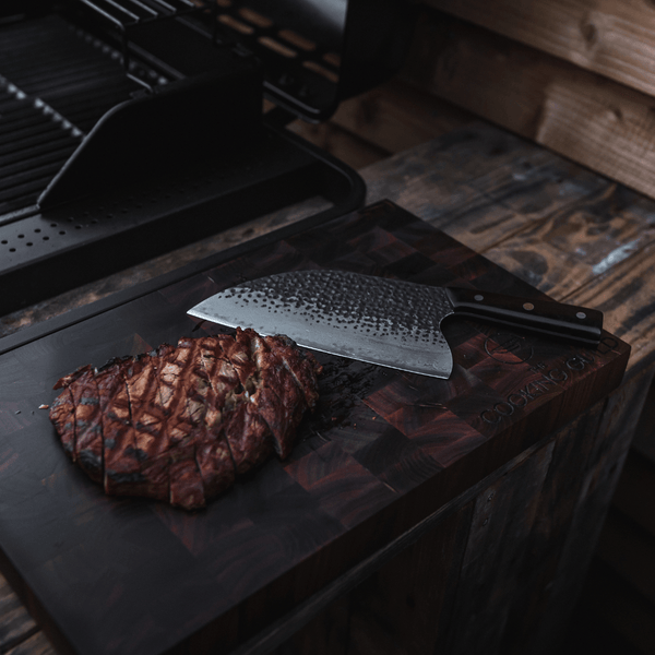 ONYX II Damascus Serbian Cleaver - TheCookingGuild