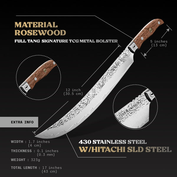 12" Grizzly Scimitar | Forged Japanese San-Mai Steel - TheCookingGuild