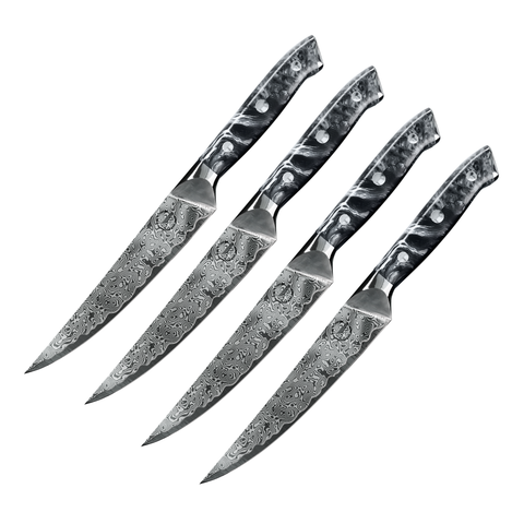 Nomad Blackout Damascus Steak Knife Set