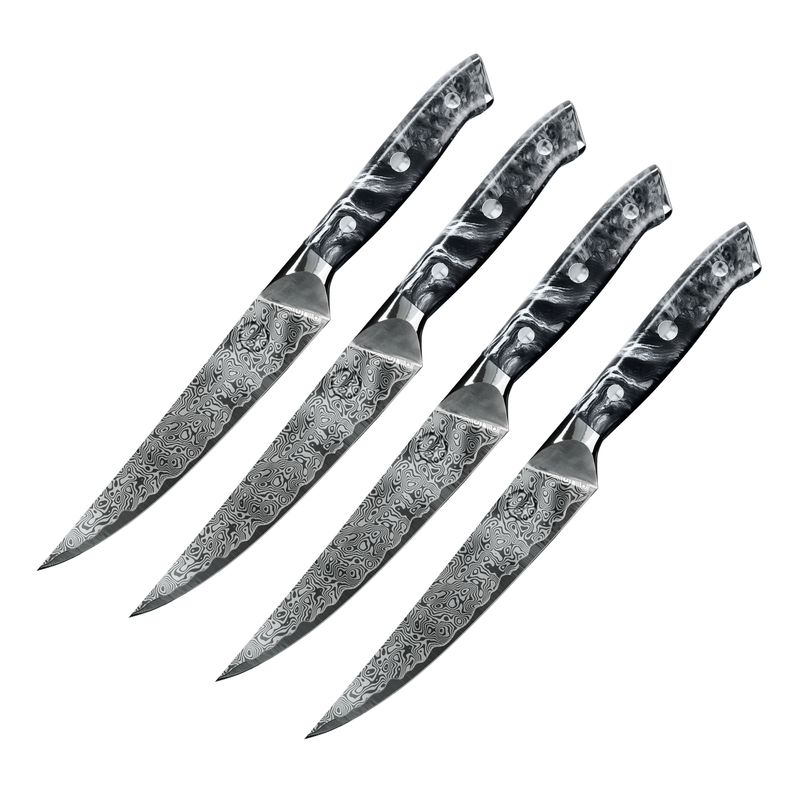 Nomad Blackout Damascus Steak Knife Set
