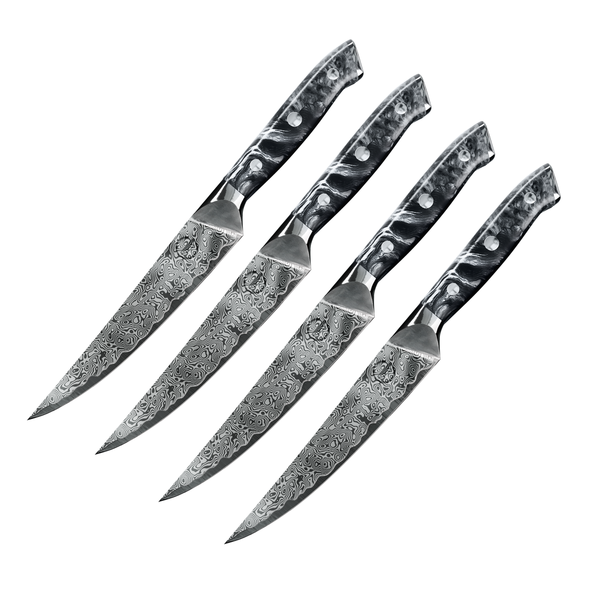 Nomad Blackout Damascus Steak Knife Set